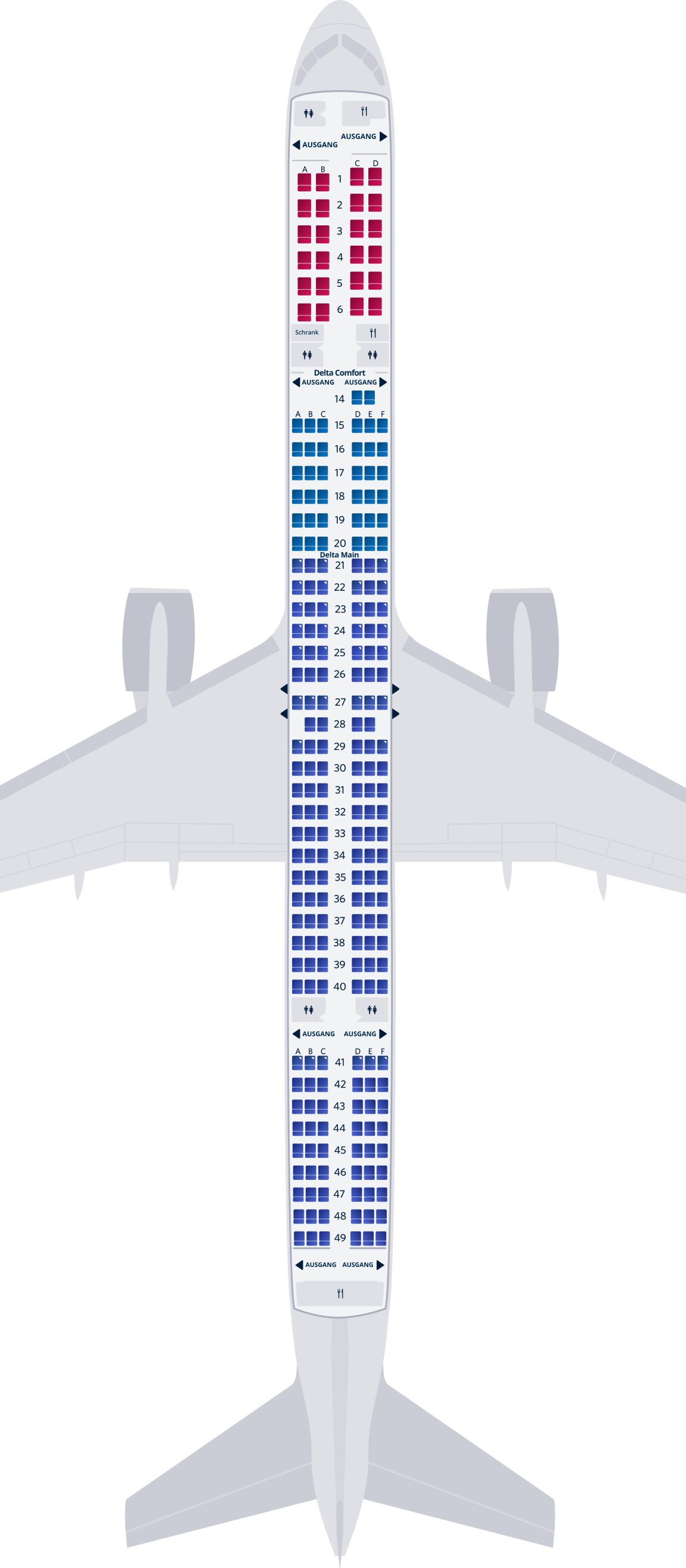 Boeing 757-300-75Y – Sitzplatzübersicht